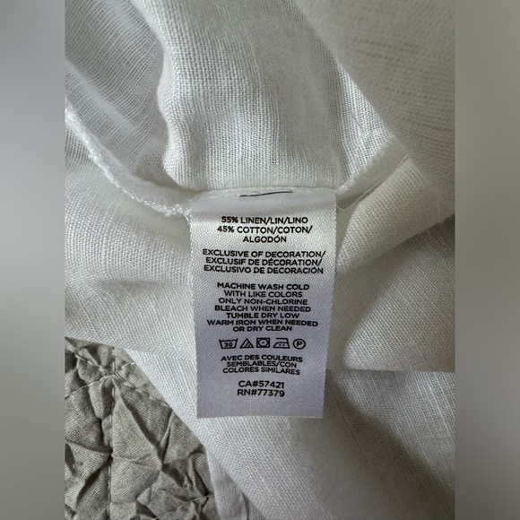 NWT, Ann Taylor Womens Short Sleeve Smocked Off Shoulder, small, linen, cotton - Picture 10 of 12